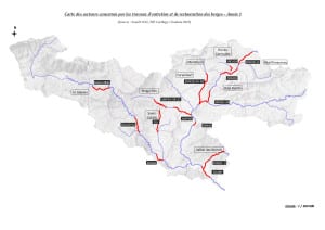 Secteurs d'intervention - Année 1 - Travaux d'entretien des cours d'eau